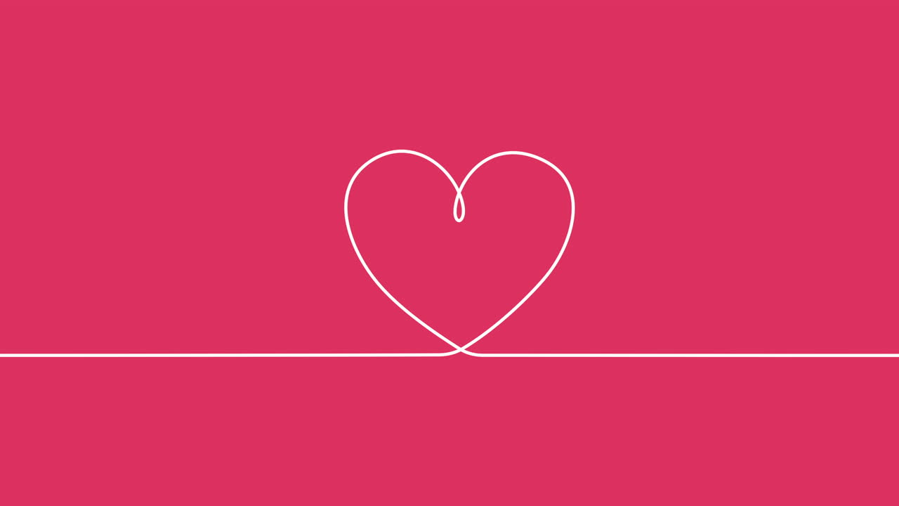 빨간색 그라데이션의 아트 라인에서 흰색 심장