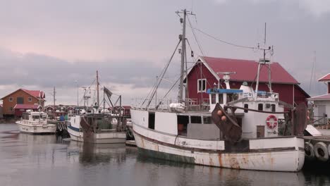 fishing cutters in harbour of smoegen, sweden