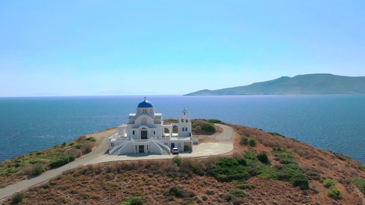 Iconic Church at Santorini Coast (Greece)