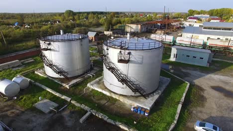 oil storage facility aerial view