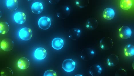 glowing neon spheres abstract background