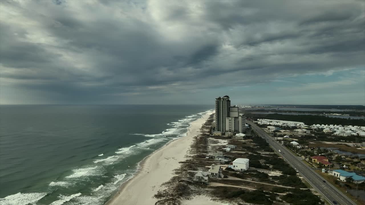 알라바마 주 오렌지 비치의 흐린 날