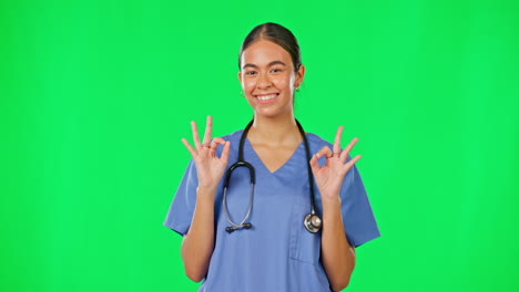 Healthcare,-hand-gesture-and-a-nurse-woman