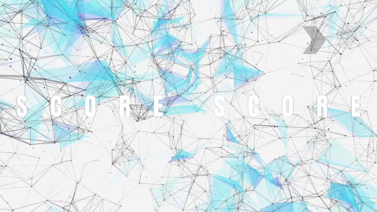 ⁇ 색 배경에 연결 네트워크에 대항하여 높은 점수 텍스트의 디지털 애니메이션