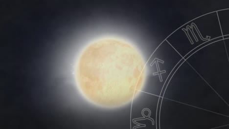 luna y rueda del zodiaco