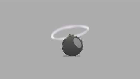 bomba negra de animación en dos dimensiones