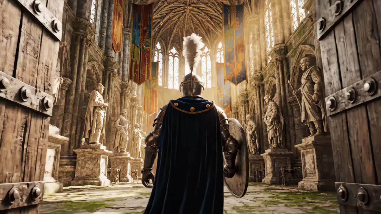 Knight in Medieval Hall