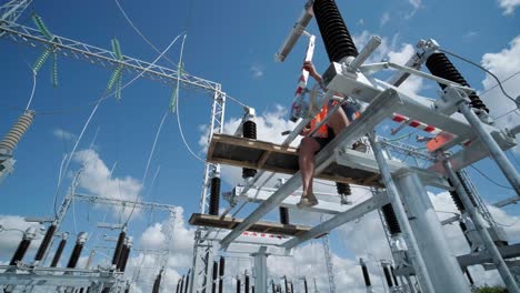 construction of a transformer substation