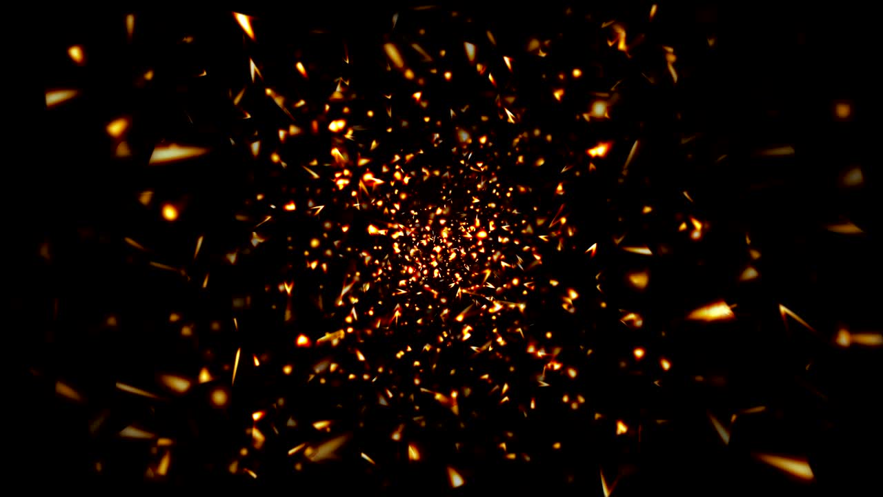 fondo abstracto con partículas y formas de oro