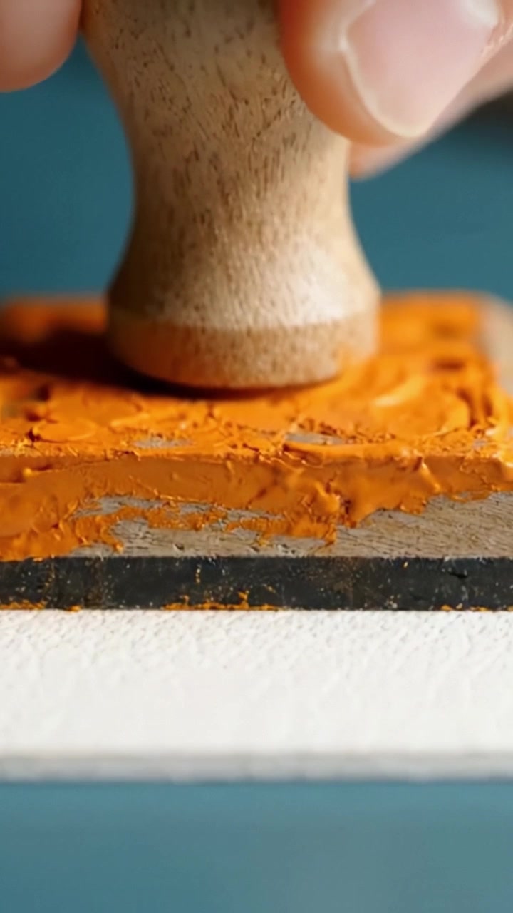 An Artistic Exploration of Watercolor Techniques: From Blank Canvas to Vibrant Orange Stroke on a Smooth Surface
