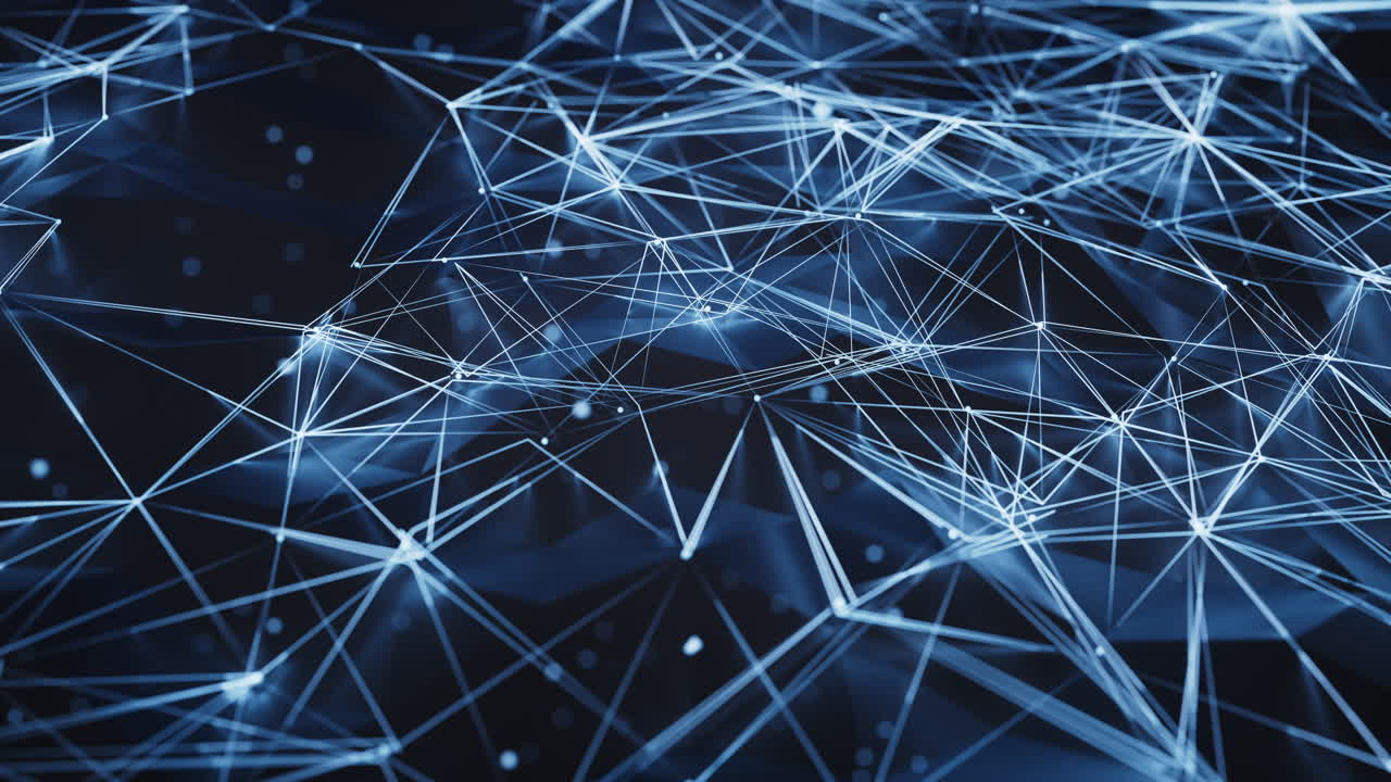 líneas digitales azules brillantes, renderización en 3d.