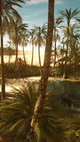 palm trees in a desert oasis