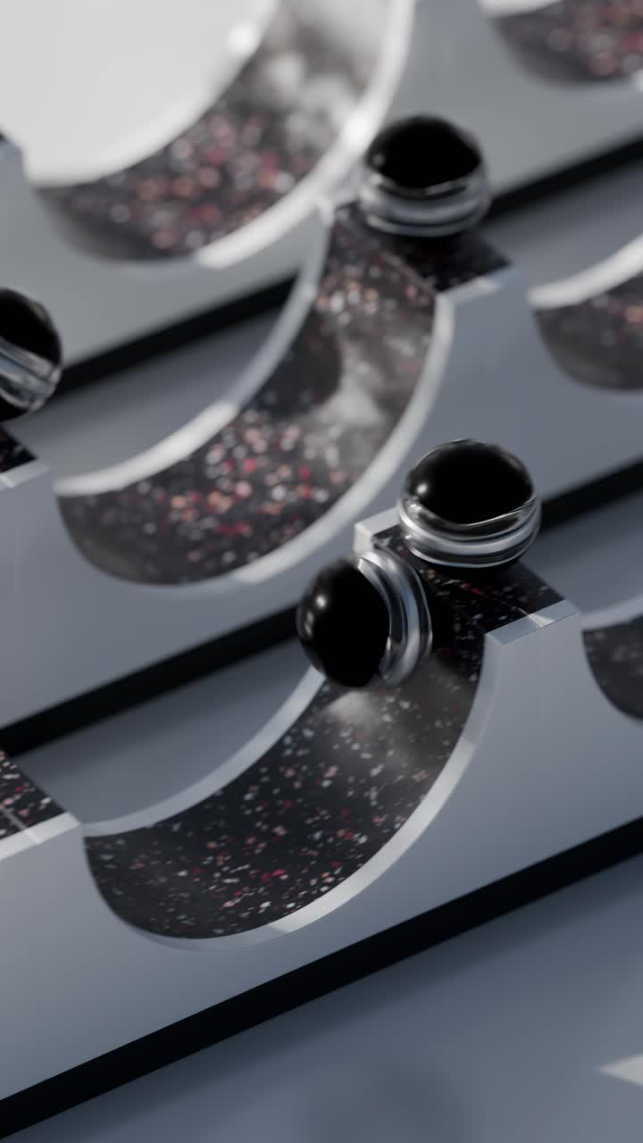 검은 공으로 추상적인 3d 디자인