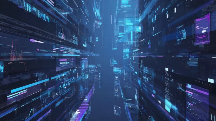 Sfondo futuristico di rete di dati del cyberspazio digitale