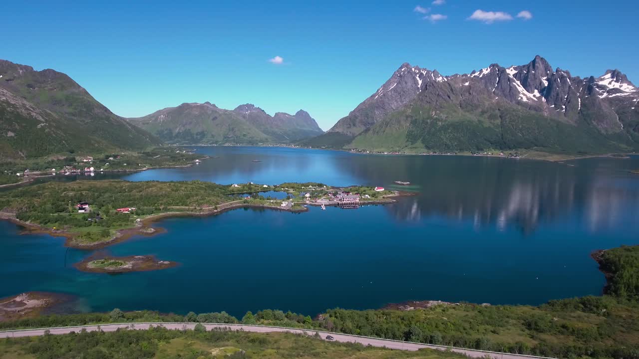 imágenes aéreas de la hermosa naturaleza de noruega.