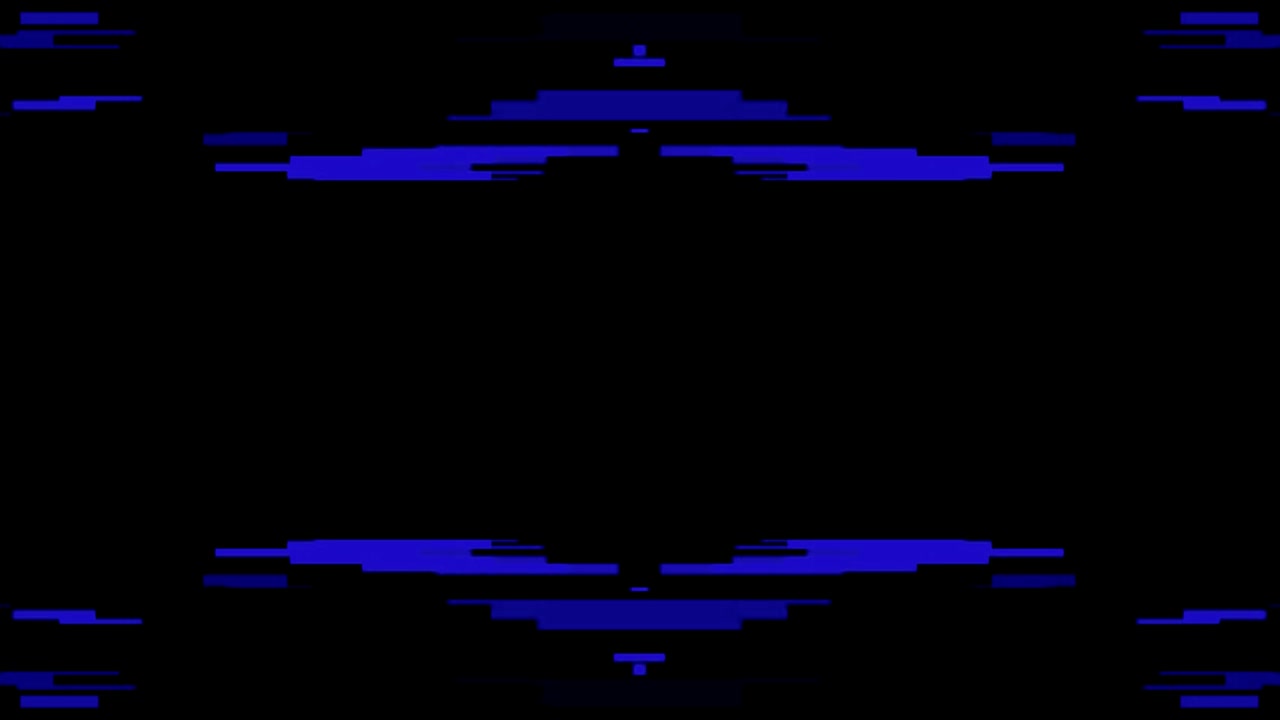 Abstract Digital Glitch Effect with Blue Geometric Shapes