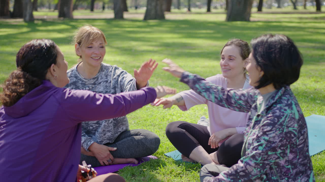 Friends Enjoying a Fitness Session in the Park
