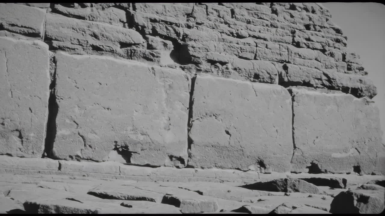 Close-up View of Stone Blocks on an Egyptian Pyramid