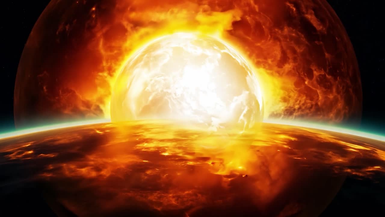 planeta explotando en el espacio