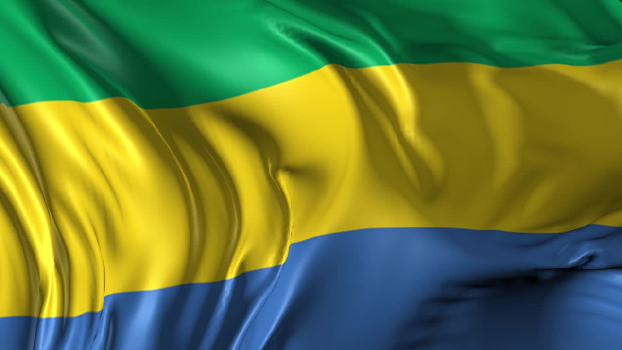 hermosa animación en 3d de la bandera de gabón en modo de bucle
