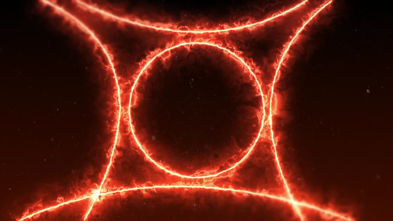 anillo naranja de fuego y llamas brillando