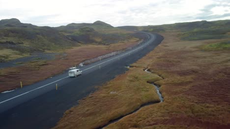 Scenic-road-in-Iceland,-beautiful-nature-landscape-aerial-panorama