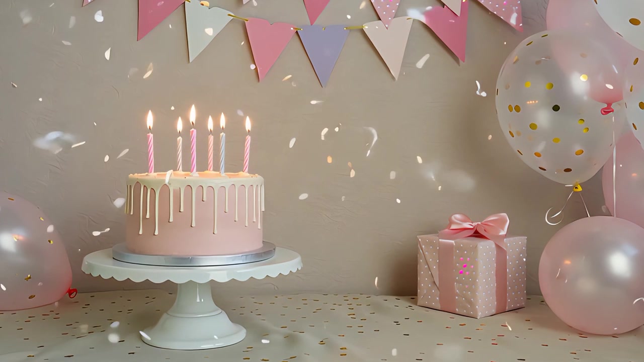 Sfondo di compleanno con palloncini 4K