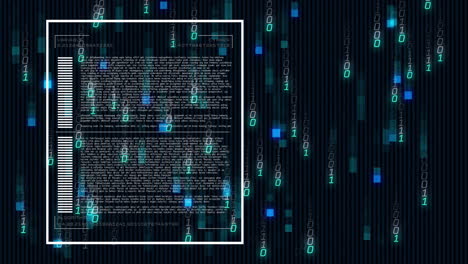 animation of data processing on black background