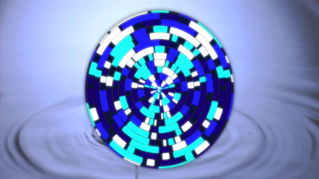Animation of disco ball over drop falling into water