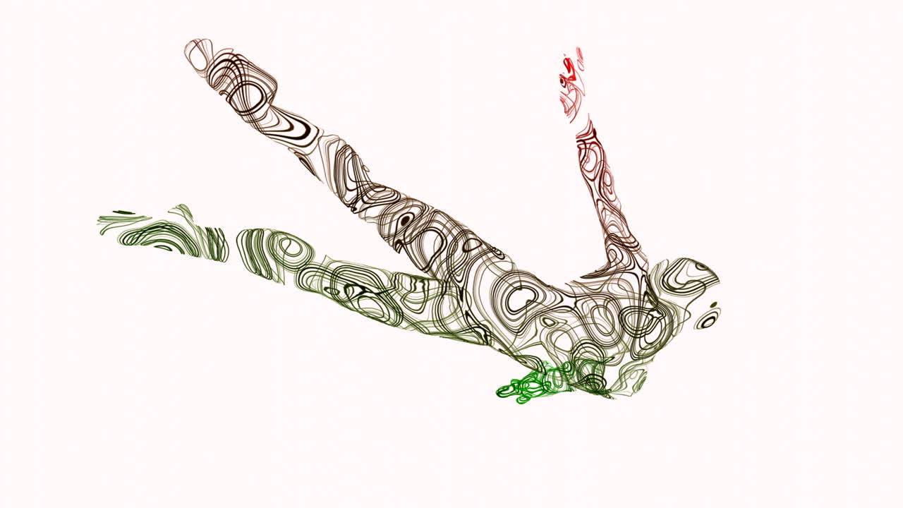 움직이는 추상적인 인간 인물