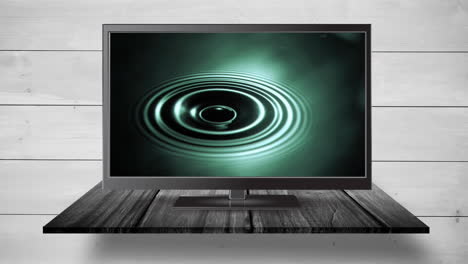 tv de pantalla plana con ondas de agua