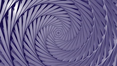 girando hipnótico espiral colorido, bucle sin costuras. diseño. objetos hexagonales giratorios creando el efecto de capas 3d hechas de material plástico