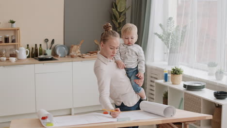 architect working from home with child