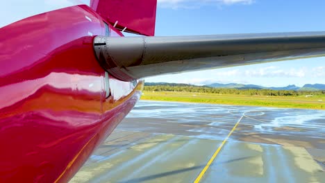 airplane moving on runway at gold coast airport