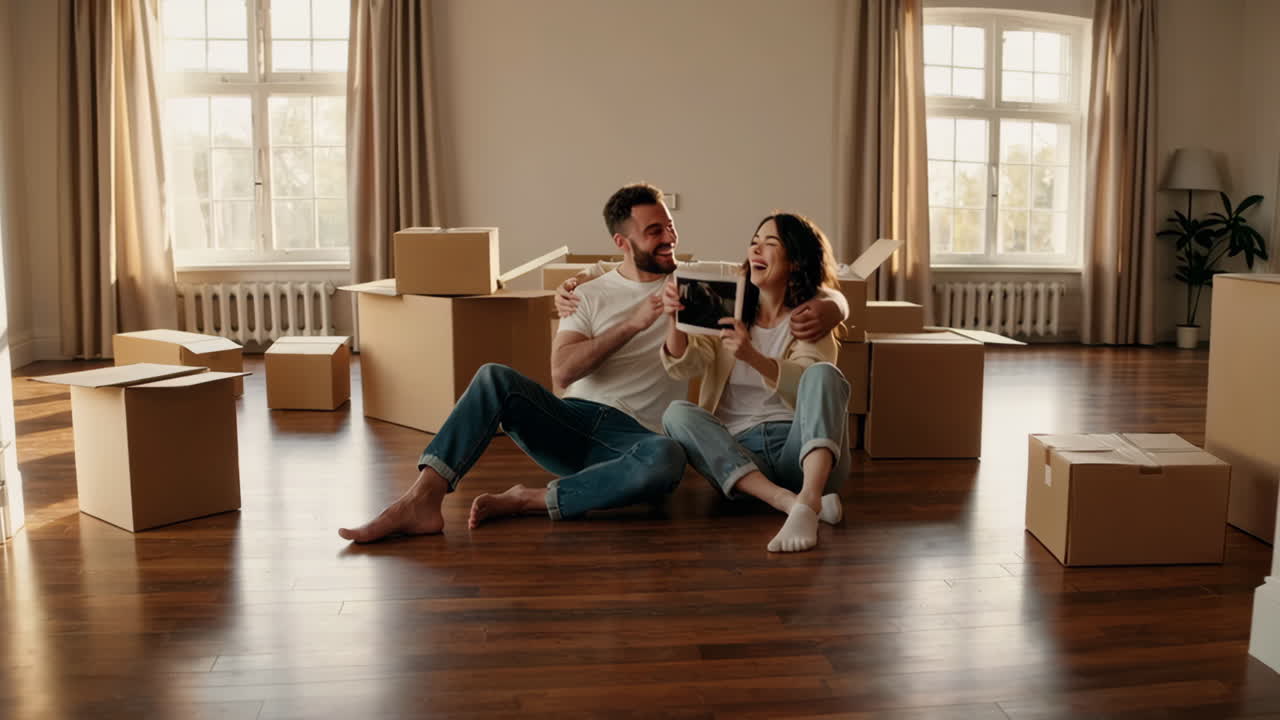 Happy Couple Settling Into Their New Home