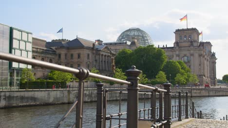 Kinoliche-Berliner-Kulisse-Am-Alten-Reichstagsgebäude-Und-An-Der-Spree