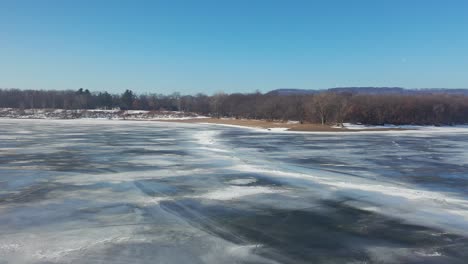 winter scenery at lake and mountains