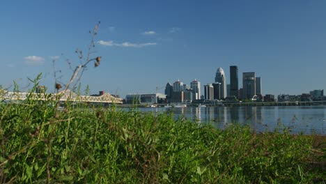 view of downtown louisville and bridge