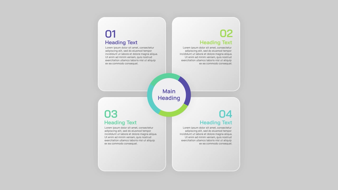 Modello di infografica in 4 fasi