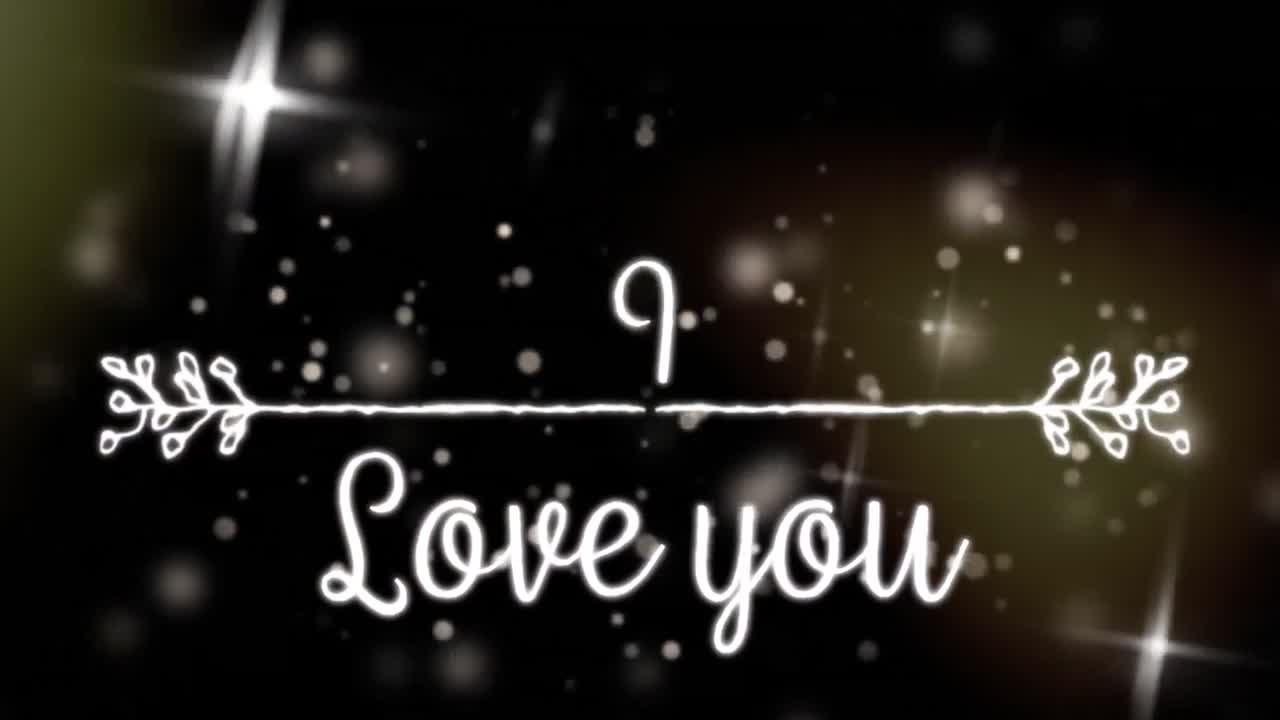검은 바탕에 있는 "i love you"의 애니메이션