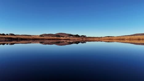 lucky drone escape while capturing a video over glassy lake - heart-stopping close call