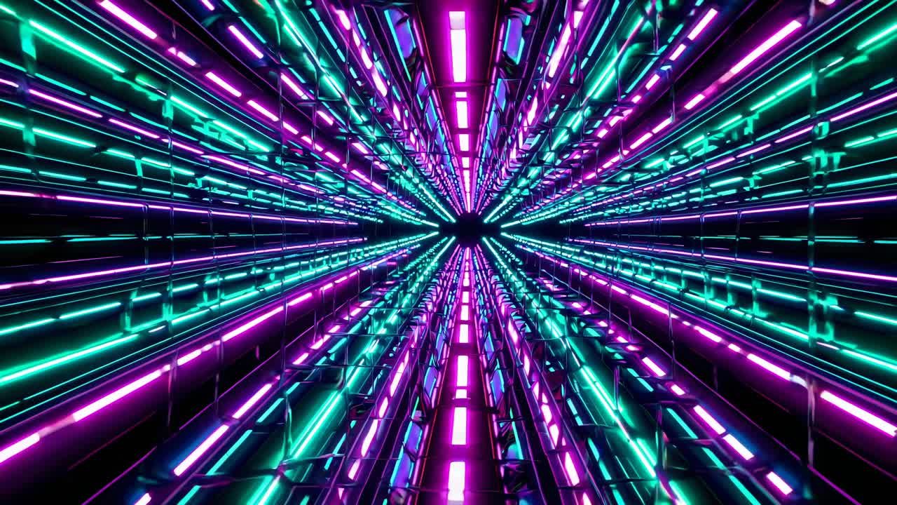 Neon Tunnel of Light