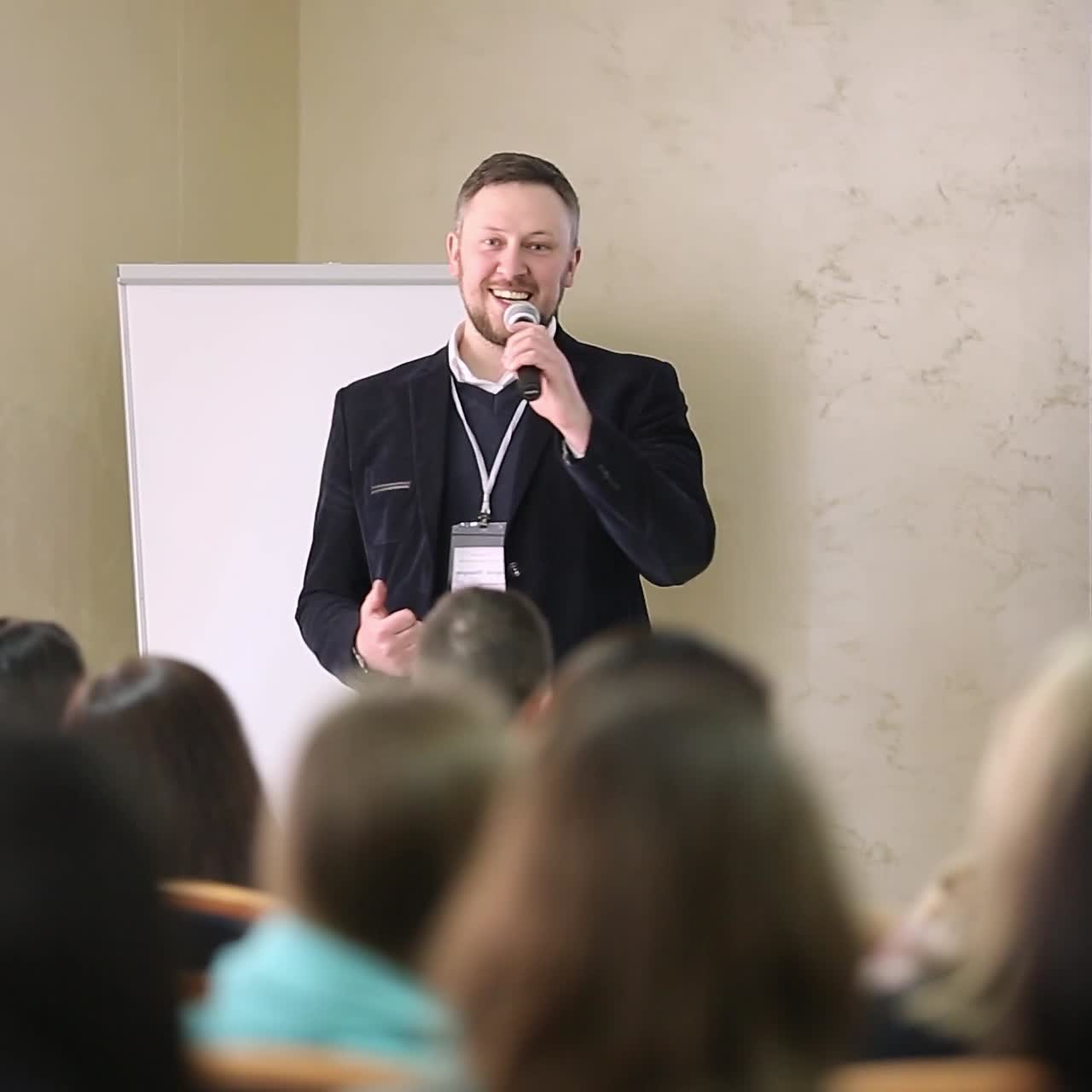 Business Man Is Making A Speech