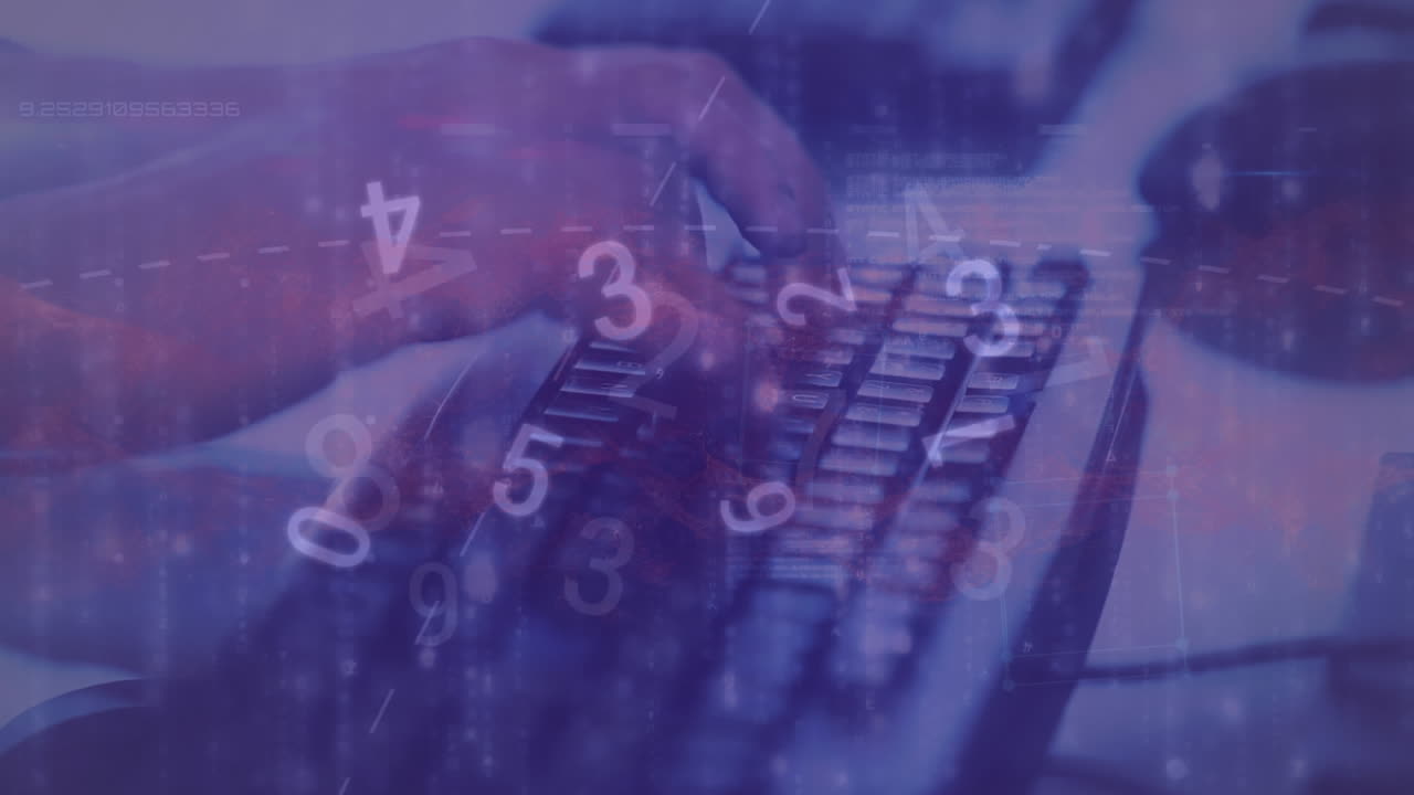 animación de la red de conexiones a través de una persona que utiliza el teclado