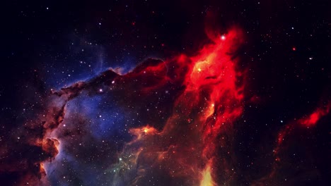 vista de una hermosa nebulosa que se mueve en el espacio