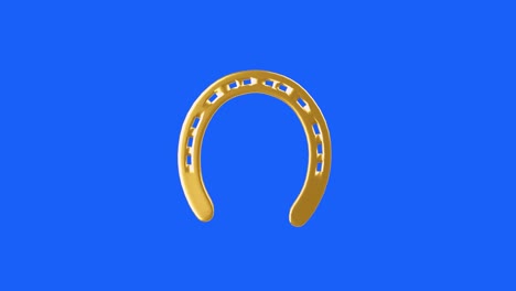 golden horseshoe rotating render 3d