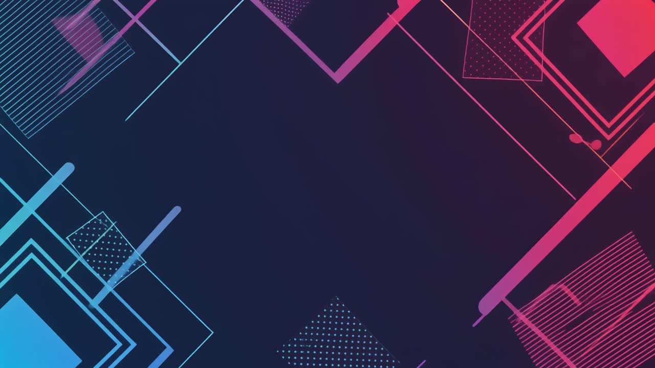 Abstract Geometric Shapes Moving on Gradient Background