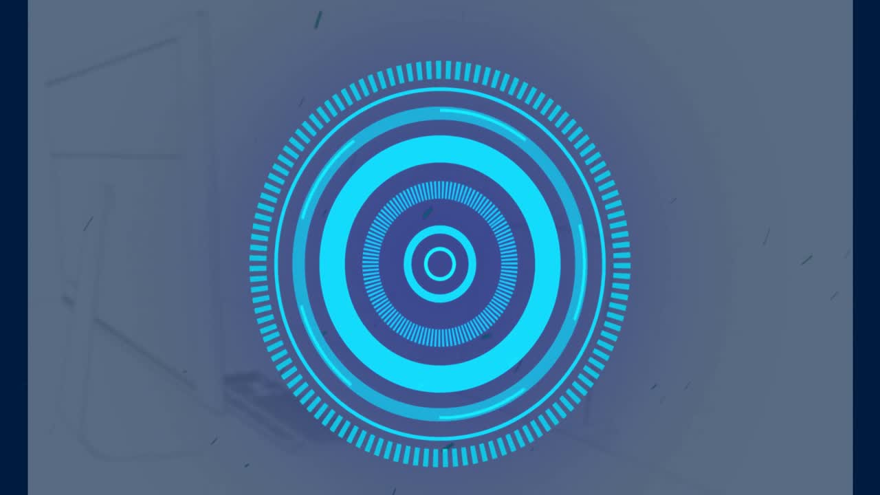 animación del escaneo del alcance sobre la oficina