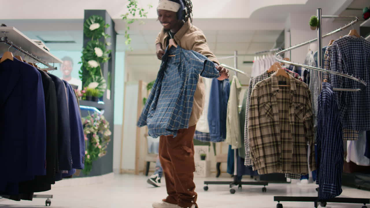 actor haciendo un anuncio en una tienda