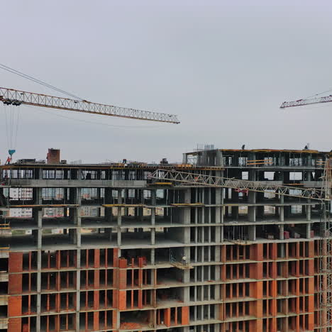 construction of a residential apartment complex. aerial view.